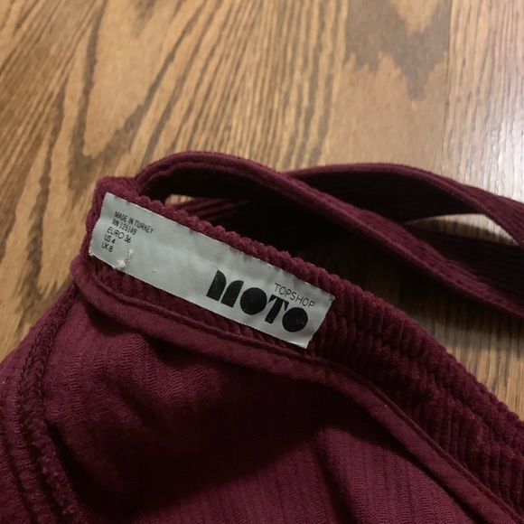 Burgundy Corduroy Overall Dress - Picture 3 of 5